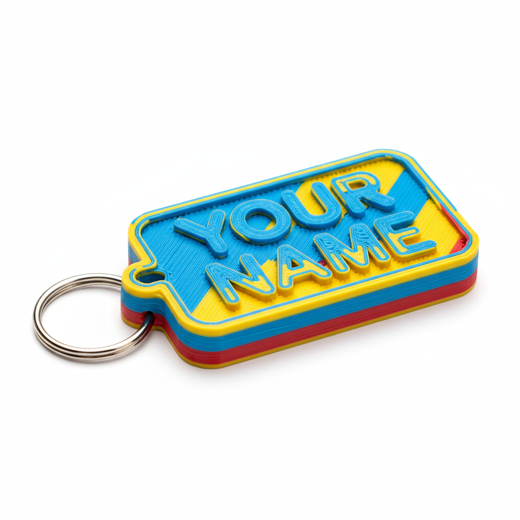 custom 3d printed "your name" keychain 