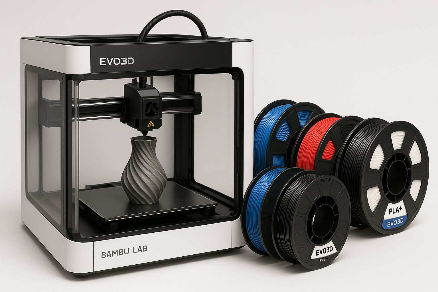 on the filament put evo3d branding